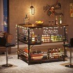 L-Shaped Home Bar Unit with Storage Shelves