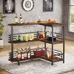 L-Shaped Home Bar Unit with Storage Shelves
