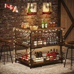 L-Shaped Home Bar Unit with Storage Shelves