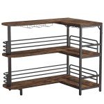 L-Shaped Home Bar Unit with Storage Shelves