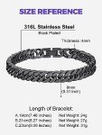 Men's Black Stainless Steel Curb Chain Bracelet