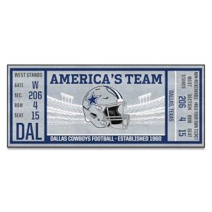 Dallas Cowboys Ticket Design Runner Rug - 30” x 72”