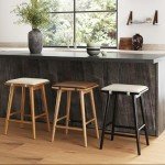 Barker Backless Solid Wood Barstools - Set of 2