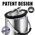 Double-Walled Stainless Steel Ice Bucket with Tongs