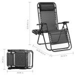 2-Pack Zero Gravity Lounge Chairs with Cup Holders