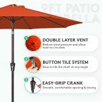 9FT Orange Patio Umbrella with Tilt and Crank