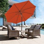 9FT Orange Patio Umbrella with Tilt and Crank