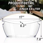 2 Pack Acrylic Ice Buckets for Parties