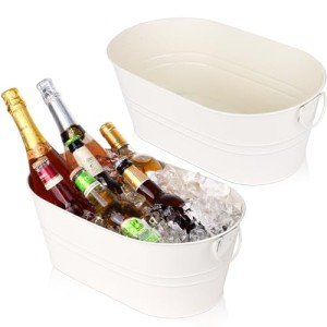 Metal Ice Buckets Set - 3 Gallon Tubs