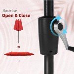 Large Double-Sided Outdoor Patio Umbrella - Orange Red