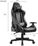GTRACING Black Gaming Chair with Adjustable Features