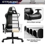 GTRACING Black Gaming Chair with Adjustable Features