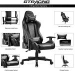 GTRACING Black Gaming Chair with Adjustable Features