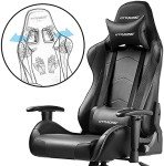 GTRACING Black Gaming Chair with Adjustable Features