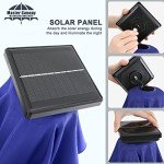 9ft Blue Patio Umbrella with 32 Solar Lights