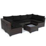 Stylish 7-Piece Rattan Patio Furniture Set