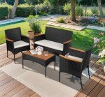 Stylish 4-Piece Outdoor Wicker Furniture Set