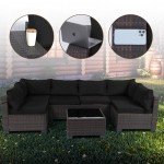Stylish 7-Piece Rattan Patio Furniture Set