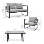 Stylish 4-Piece Mancave Patio Furniture Set