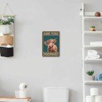 Funny Highland Cow Bathroom Wall Sign 8x12