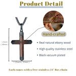 Men's Ebony Cross Pendant with 24" Chain