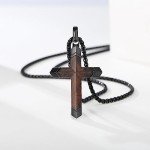 Men's Ebony Cross Pendant with 24" Chain