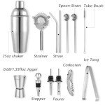 15-Piece Cocktail Shaker Set with Stand & Recipes