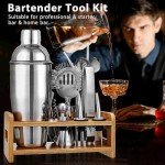 15-Piece Cocktail Shaker Set with Stand & Recipes