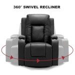 COMHOMA Reclining Rocking Chair with Cupholder and Massage