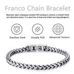 Lucky 2+7 Stainless Steel Franco Chain Bracelet