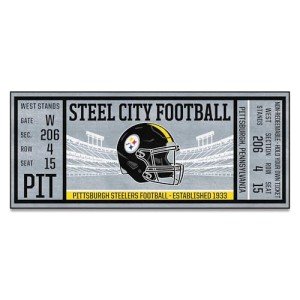 Pittsburgh Steelers Ticket Design Runner Rug 30"x72