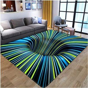 Colorful 3D Optical Illusion Vortex Area Rug