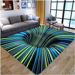 Colorful 3D Optical Illusion Vortex Area Rug