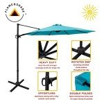 Aqua Blue 10 ft Cantilever Patio Umbrella