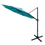 Aqua Blue 10 ft Cantilever Patio Umbrella