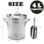 Insulated 4L Ice Bucket with Scoop & Lid