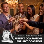 Hammered Stainless Steel Double Walled Ice Bucket
