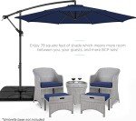 10ft Blue Patio Umbrella with UV Protection