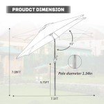 7.5FT Beige Market Umbrella for Outdoor Spaces