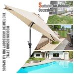 7.5FT Beige Market Umbrella for Outdoor Spaces