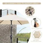 7.5FT Beige Market Umbrella for Outdoor Spaces