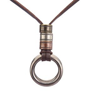 Vintage Leather Cord Multilayer Pendant Necklace