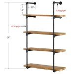 Industrial Wall Mount Iron Pipe Shelf Set