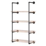 Industrial Wall Mount Iron Pipe Shelf Set