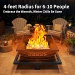 43" Square Outdoor Fire Pit for Backyard Fun