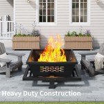 43" Square Outdoor Fire Pit for Backyard Fun