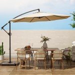 Beige Cantilever Patio Umbrella for Outdoor Relaxation