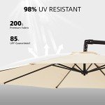 Beige Cantilever Patio Umbrella for Outdoor Relaxation