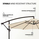 Beige Cantilever Patio Umbrella for Outdoor Relaxation
