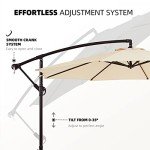Beige Cantilever Patio Umbrella for Outdoor Relaxation